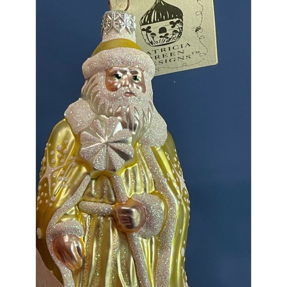 Patricia Breen Santa of the North Citrine Blown Glass Ornament 6.25" w/Tag 1997 - Picture 6 of 6
